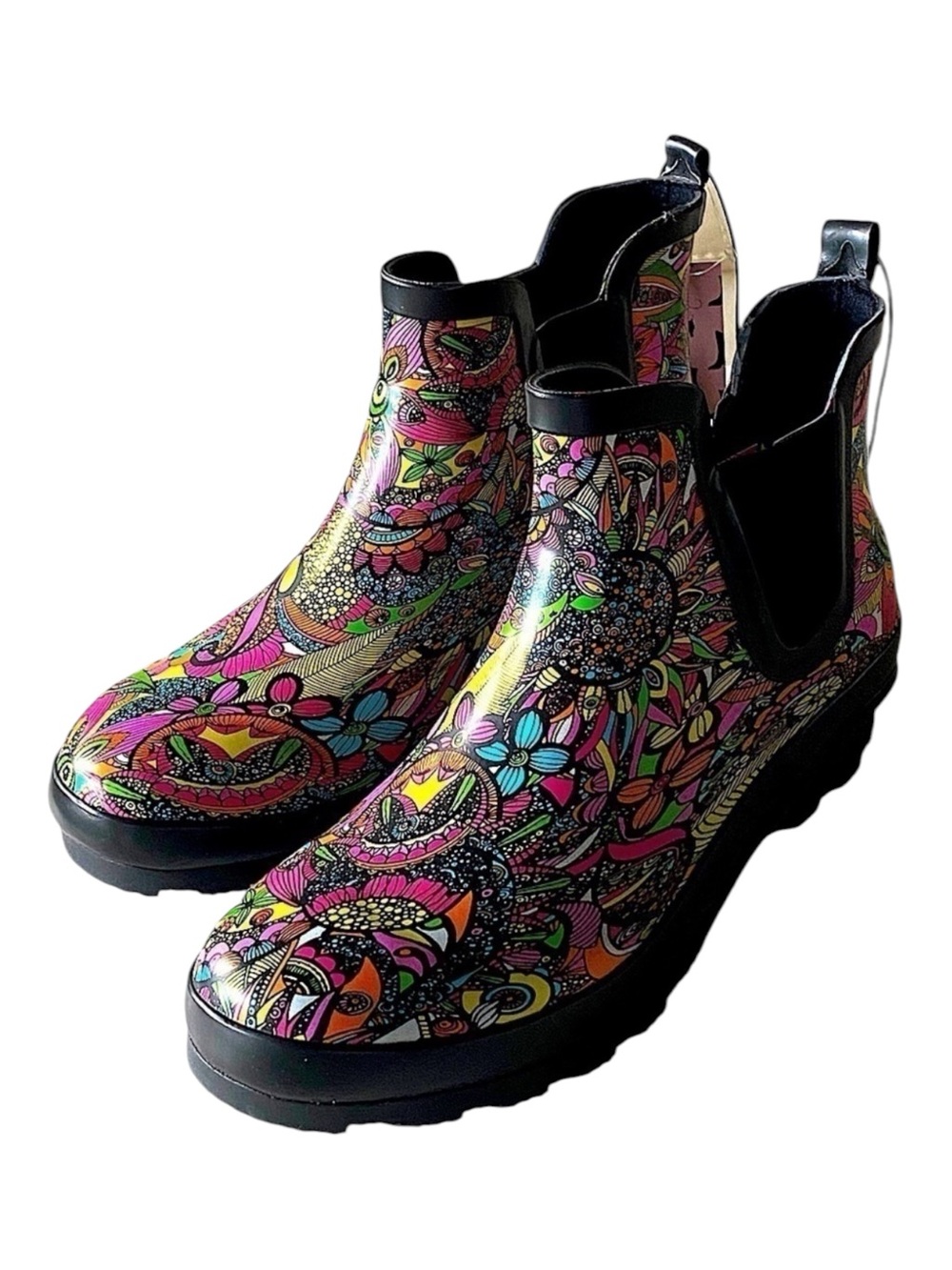 Psychedelic Water Resistant Ankle Rain Bootie
11M NWT